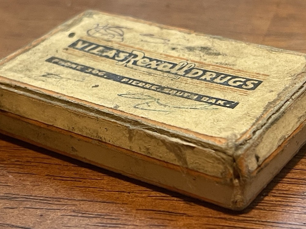 Vintage 1954 Velas Rexall Drugs Cardboard Prescription Box