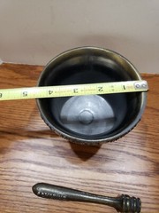 vintage 1972 Schering metal Mortar and Pestle 10th Edition First American Pharma