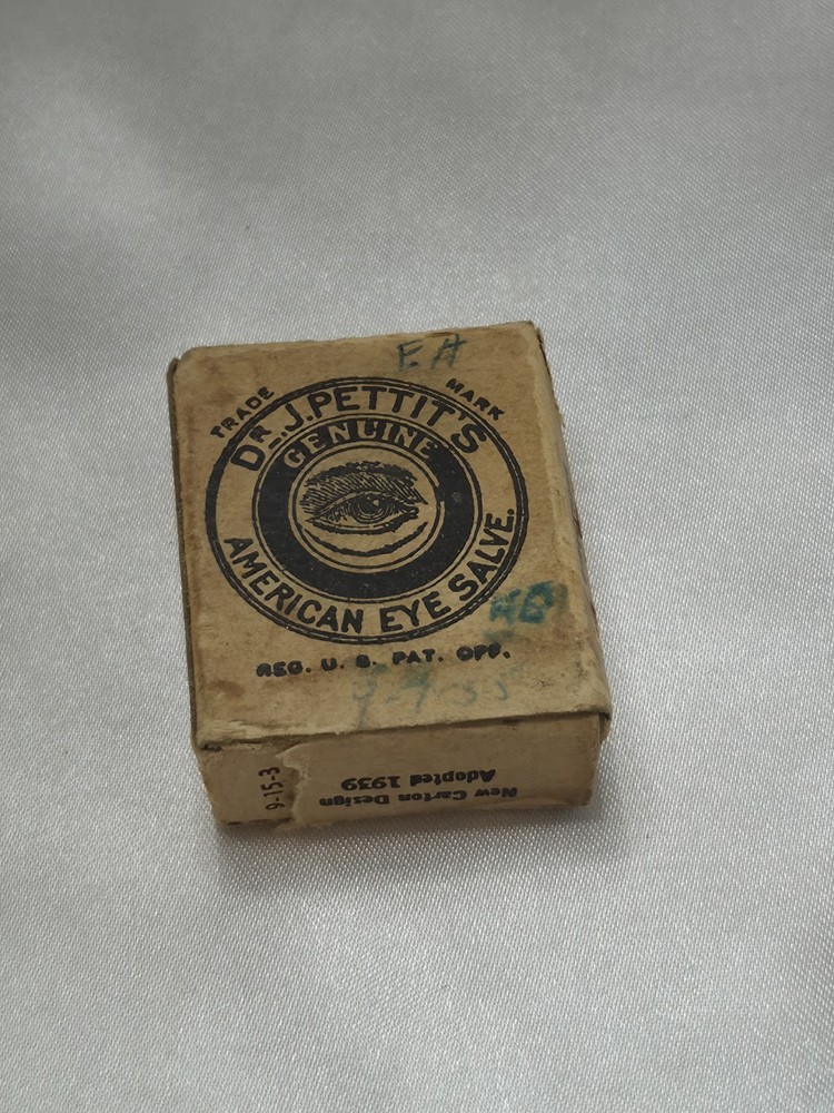 Vintage Dr. Pettit’s American Eye Salve w/ Original Box & Inserts 1946