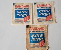 VINTAGE (3) Packs BAND-AID PLASTIC STRIPS – EXTRA LARGE 2″ wide sealed packs