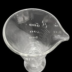 Antique 1900s Whitall Tatum Co Apothecary Glass Beaker – Etched 600cc / 16oz