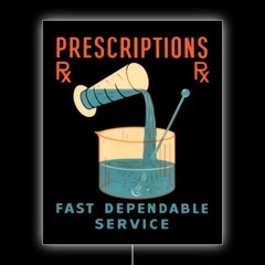 RX Prescriptions – Fast Dependable Service NEW LED Hanging Lighted Sign: 18×23″