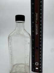 Vintage Illinois glass pharmacy 8 oz. medicine prescription Bottle with Lid