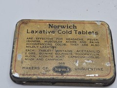 Vintage Norwich Laxative Box Cold Tablets RX Medicine Medical Unused