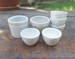Ceramic laboratory crucible, Miniature medical cup, Mini scientist porcelain cup