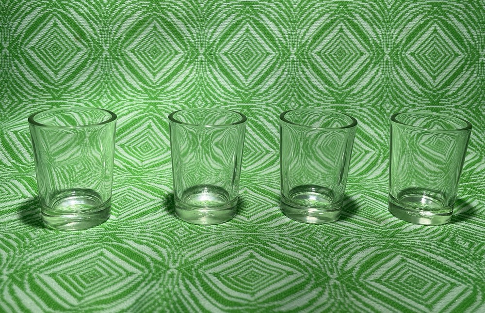 Vintage Glass Medicine Cups Lot of 4 🧪 Apothecary Pharmacy 1oz Mid Century