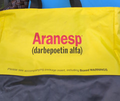 ARANESP Darbepoetin Pharmaceutical PROMO Yellow Large Tote Bag 17″x16″ Zipper