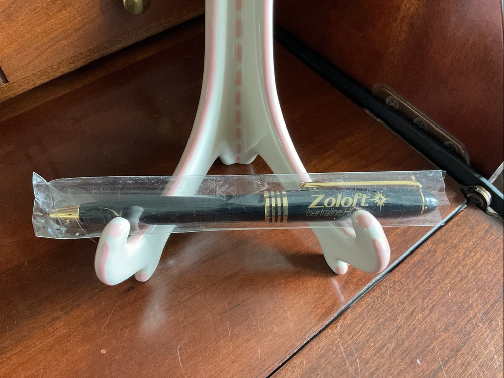 Ballpoint Pen ZOLOFT pharmaceutical promo Black & Gold