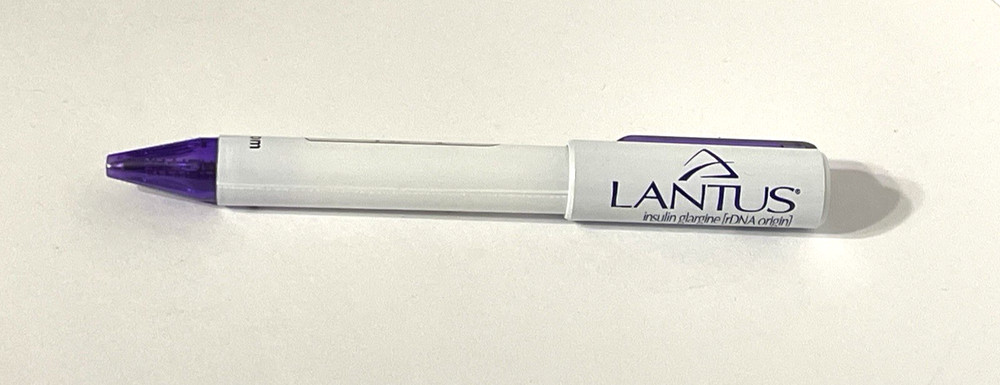 Pharmaceutical Drug Ink Rep Vintage Pen Lantus Collectible Purple White Rare