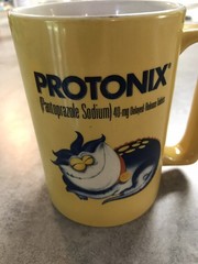 Protonix Pharmaceutical Promotional IV Medication Ceramic Yellow Coffee Mug