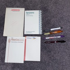 4 VINTAGE Promo Pharmaceutical Drug Rep Doctor Note Pad Paper And Pens Lot