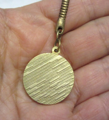 VTG 1992 PHARMACY WEEK Gold Tone Key Chain Pestle & Mortar