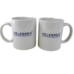 Lot of 2 CELEBREX Mugs Drug Rep Pharmacy Doctor Pain Pfizer Coffee Cup