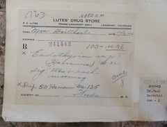 1946 2-sided Pharmacy Ledger Page – 20 vintage prescriptions – Sulfedex