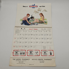 VTG 1989 Valu•Rite Calendar MODESTO, CA The Model Pharmacy Medico Dental COUPONS