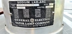 VINTAGE SODIUM LAB ARC Polariscope Light Source General Electric Vapor Lamp Comp
