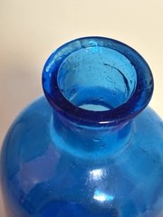 Vtg Cobolt Blue Ground Glass Apothecary Pharmacy Medicine Stash Jar