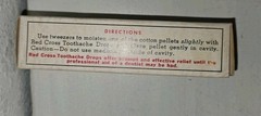 Vintage Red Cross Toothache Outfit Contains Tweezers And Cotton Pellets NOS