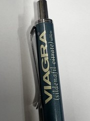 Drug Rep VIAGRA Collectible Heavy Metal Click Pen RARE Black Ink Works Vintage