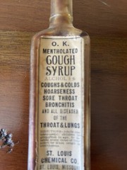 Vintage O.k. Mentholated Cough Syrup Original Label Intact