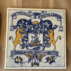 Lot of 2 Vintage Handmade Delft Holland Pharmacy 6×6 Tiles Apothecary Blue White