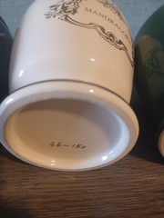 3 VTG Eli Lilly Ceramic Gold Trim Apothecary Jar-Symphytum Officinale