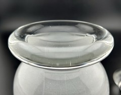 1940s Heavy Hand Blown Clear Glass Apothecary Mortar Pestle Pontil Pharmacy VTG