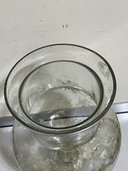 VTG TALL HAND BLOWN GLASS APOTHECARY JAR WITH LID 18”