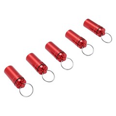 1-5pcs Mini Keychain Tablets Case Water Proof Outdoor Tablets Container Red