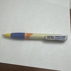 Crestor Pen Clip Soft Grip Orange Blue White used Rosuvastatin Calcium Drug Rep