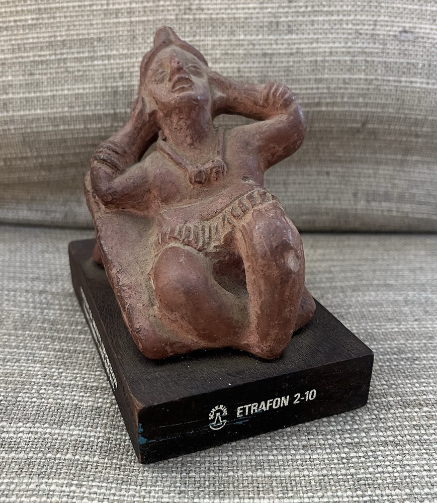 Vtg Portrait Of Anxiety/Depression Etrafon Promo Clay Figurine Mexico