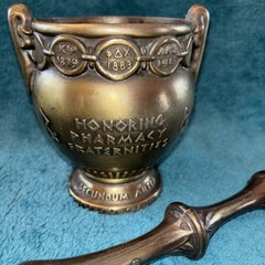 Vtg Heavy Brass Schering 5” Mortar & Pestle Coricidin Pharmacy Fraternities #OO