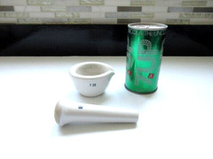Vtg Coors USA Heavy White Porcelain Lab Mortar & Pestle Apothecary 522-00 14H