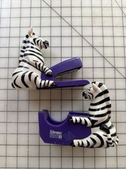 Zebras Stapler & Tape Dispenser Advertising, Pharmaceutical Collectible Zithro