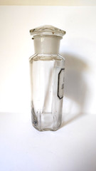 Vintage Crystal Apothecary Pharmacy Clear Jar 800 ml SUCCUS LIQUIR. PULV.