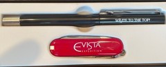 Eli Lilly & Co. Evista Swiss Army pocket knife & Parker ink pen set