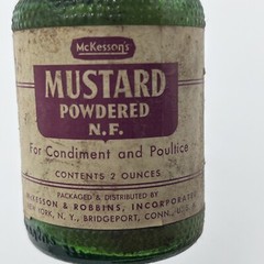 Vintage Apothecary Mckessons Mustard Powder jar with contents