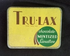 New Old Stock Medicine Tin Tru-Lax Chocolate Mint Laxative Trulax Co Newark NJ
