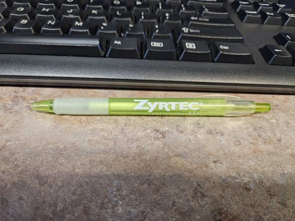 Pharmaceutical Drug Rep Promo Pens: Zyrtec, Plastic