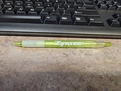 Pharmaceutical Drug Rep Promo Pens: Zyrtec, Plastic