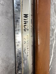 Vintage Metal Medical Advertising WINCO Venilator Co Ruler W/ Leather Pouch