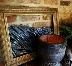 Large 17th Century apothecary hardwood mortar/Wassail Bowl? / carved detailing 