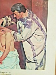 Vintage Double Sided Lithograph Medical Prints By Robert Thom „Damian And Cosmas