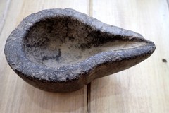 Old Stone Mortar Oil Lamp India Carved Stone
