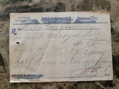 File box & 97 antique prescriptions (1911) – Dionin, Codeine, Infant Anodyne