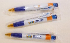 3 Crestor Pharmaceutical Pens White, Orange, and Blue New in Sleeve