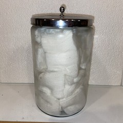 Grafco Medical Apothecary Glass Jars w/ blue letters Gauze