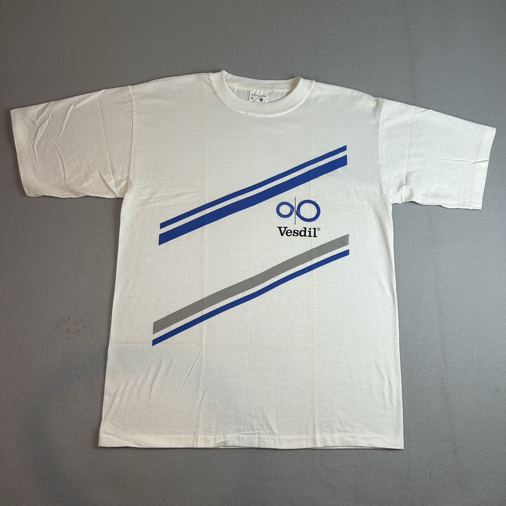 VTG 80s Vesdil Sanofi Aventis Drug Rep T-Shirt XL Single Stitch Pharmaceutical