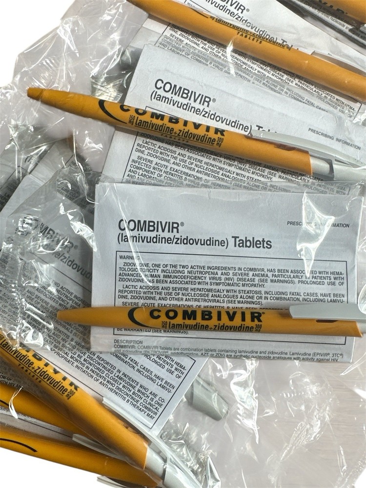 Lot 10 Plastic Drug Rep Pen Combivir Pharma Untested 10 Sealed Single Packs