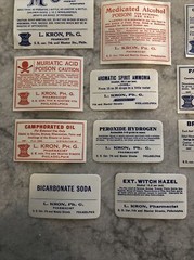 Lot 24 Antique Medicine Bottle Labels Opium, Poison – L. Kron Ph. G. Phila.